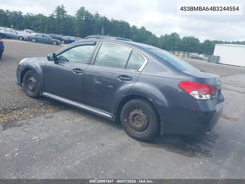 2011 Subaru Legacy 2.5I VIN: 4S3BMBA64B3244554 Lot: 39991047