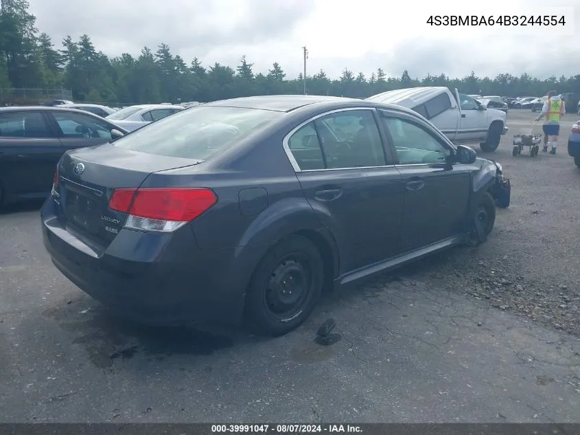 2011 Subaru Legacy 2.5I VIN: 4S3BMBA64B3244554 Lot: 39991047