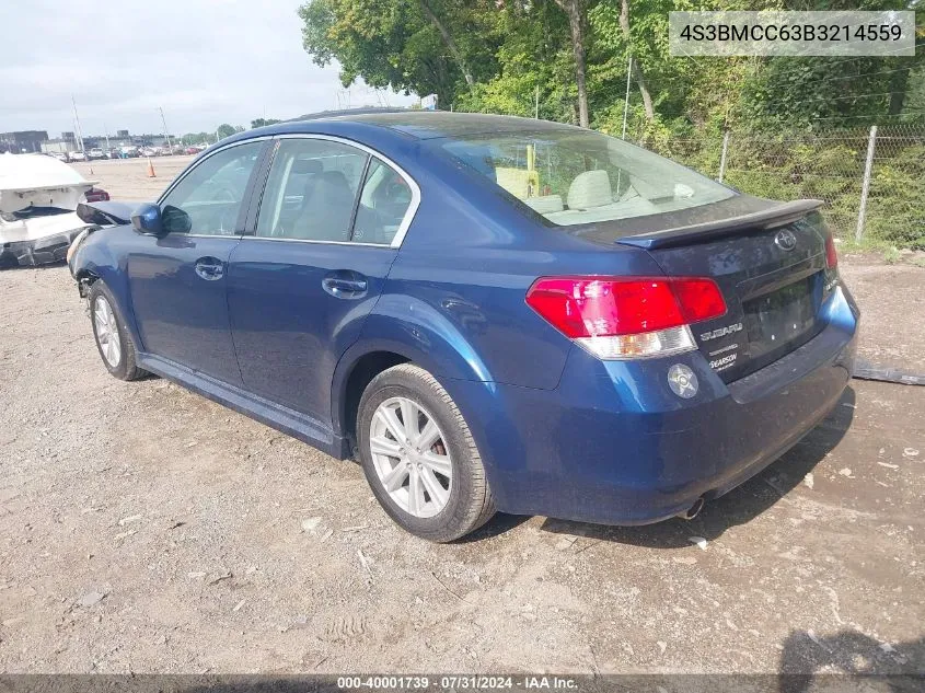 4S3BMCC63B3214559 2011 Subaru Legacy 2.5I Premium