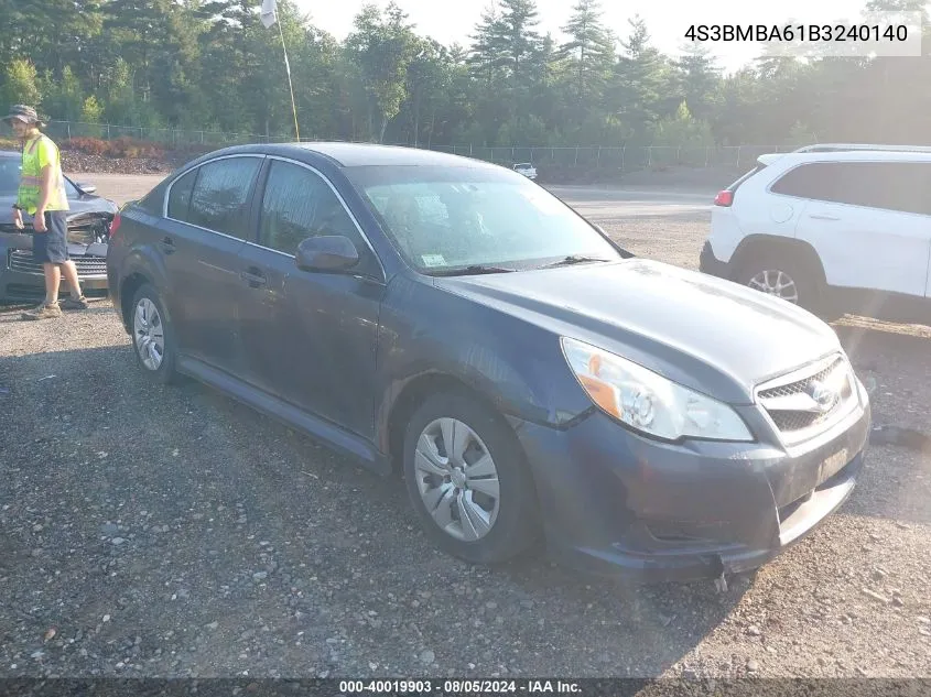 2011 Subaru Legacy 2.5I VIN: 4S3BMBA61B3240140 Lot: 40019903