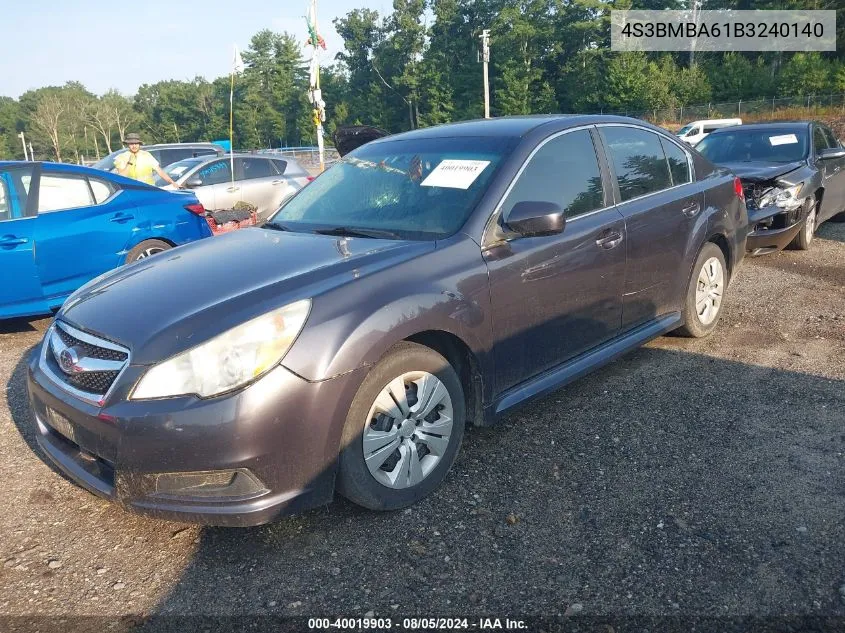 2011 Subaru Legacy 2.5I VIN: 4S3BMBA61B3240140 Lot: 40019903