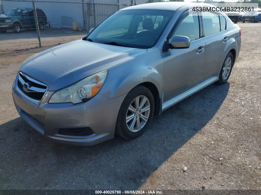 2011 Subaru Legacy 2.5I Prem Awp VIN: 4S3BMCC64B3232861 Lot: 40025790