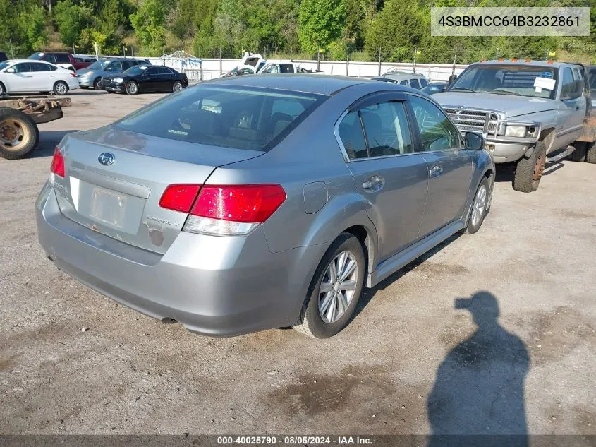 2011 Subaru Legacy 2.5I Prem Awp VIN: 4S3BMCC64B3232861 Lot: 40025790