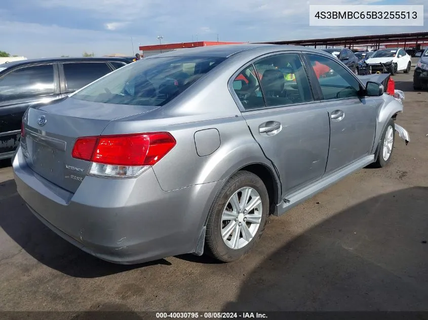 2011 Subaru Legacy 2.5I Premium VIN: 4S3BMBC65B3255513 Lot: 40030795