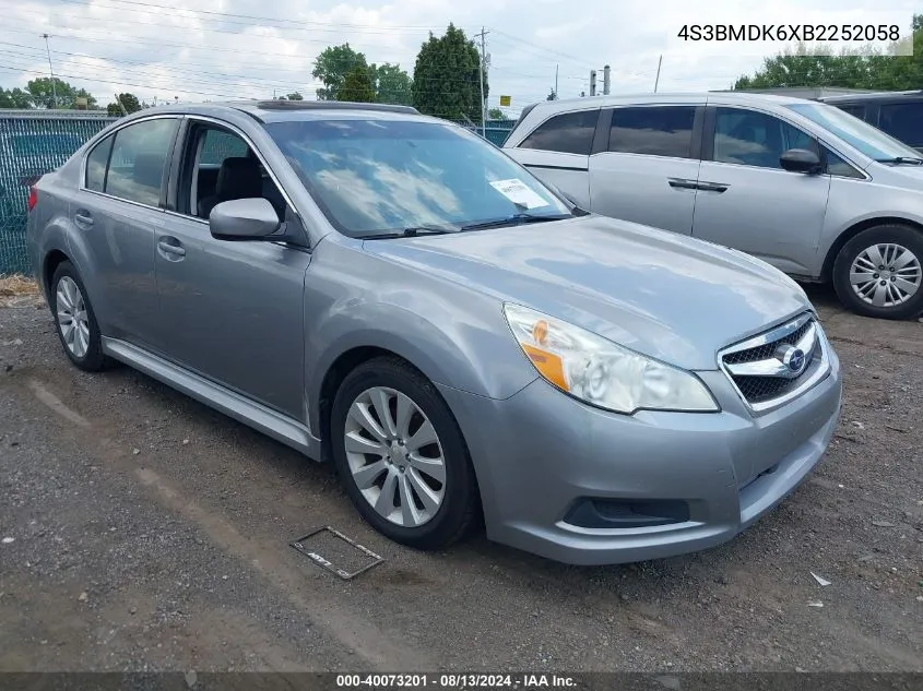 4S3BMDK6XB2252058 2011 Subaru Legacy 3.6R Limited