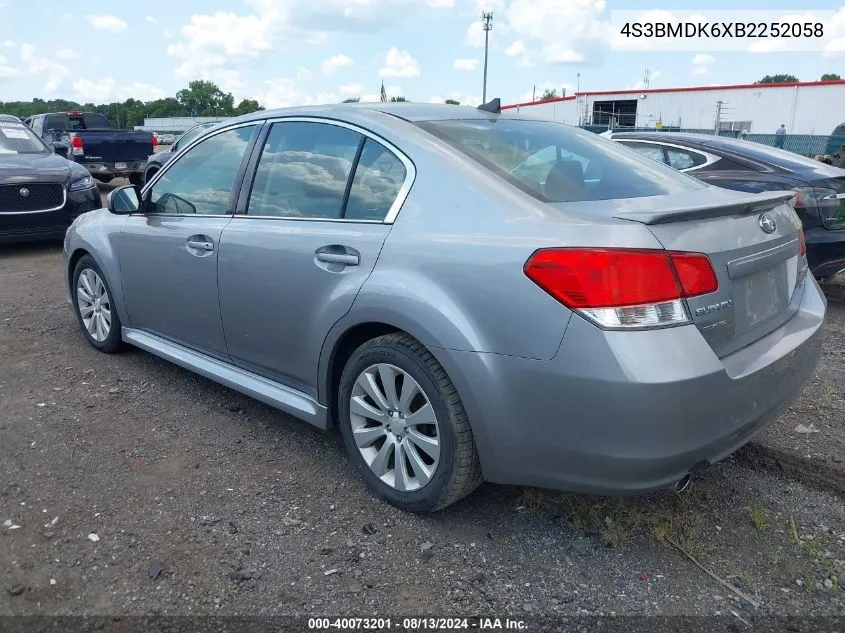 2011 Subaru Legacy 3.6R Limited VIN: 4S3BMDK6XB2252058 Lot: 40073201