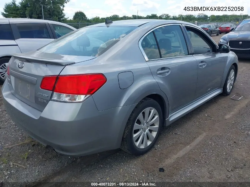 2011 Subaru Legacy 3.6R Limited VIN: 4S3BMDK6XB2252058 Lot: 40073201