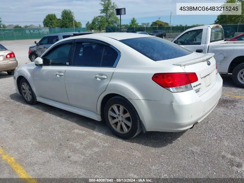 4S3BMCG64B3215245 2011 Subaru Legacy 2.5I Premium