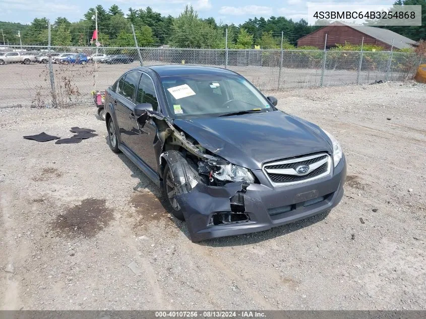 2011 Subaru Legacy 2.5I Premium VIN: 4S3BMBC64B3254868 Lot: 40107256