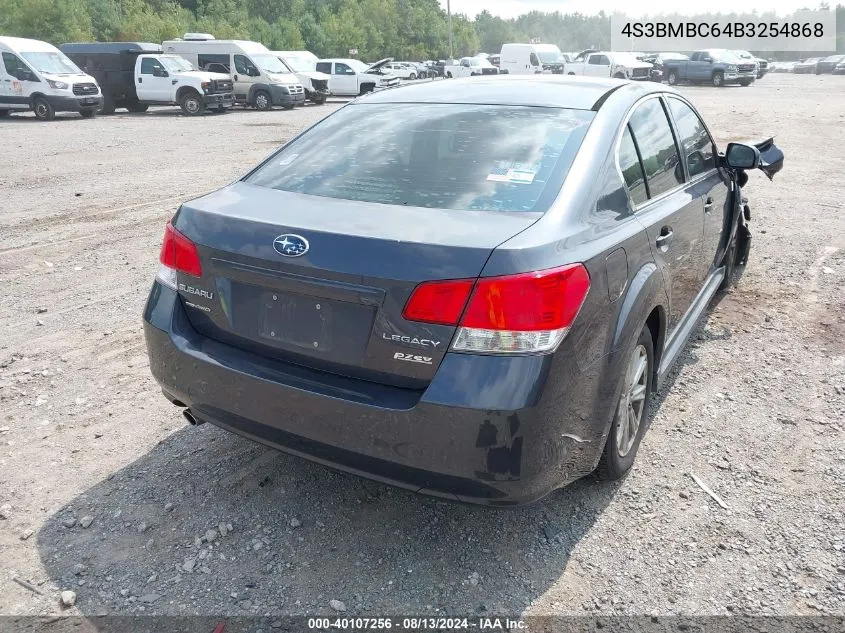 2011 Subaru Legacy 2.5I Premium VIN: 4S3BMBC64B3254868 Lot: 40107256