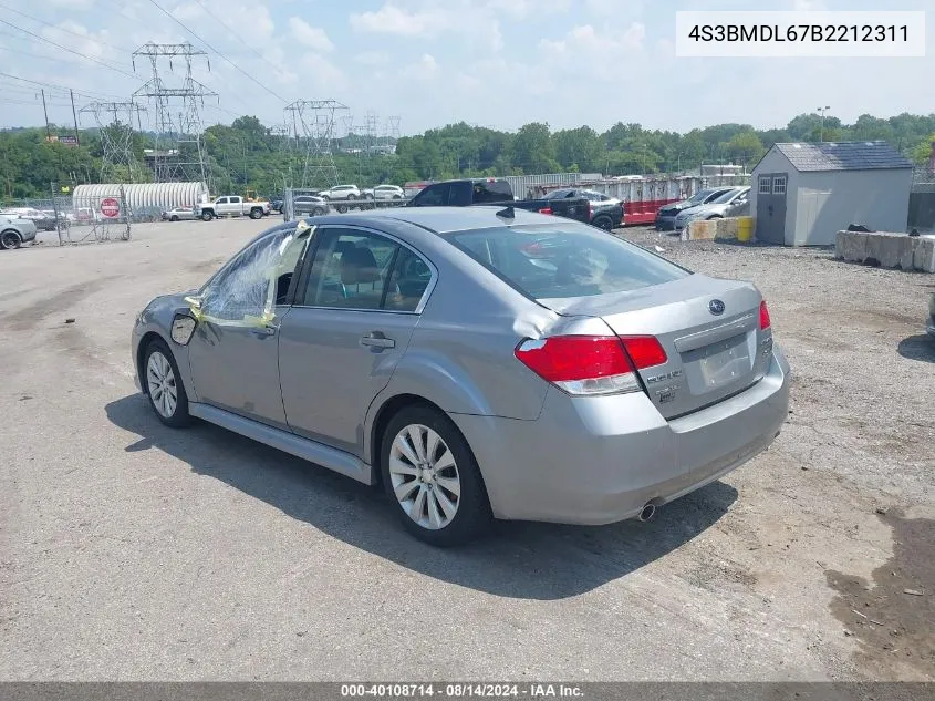 4S3BMDL67B2212311 2011 Subaru Legacy 3.6R Limited