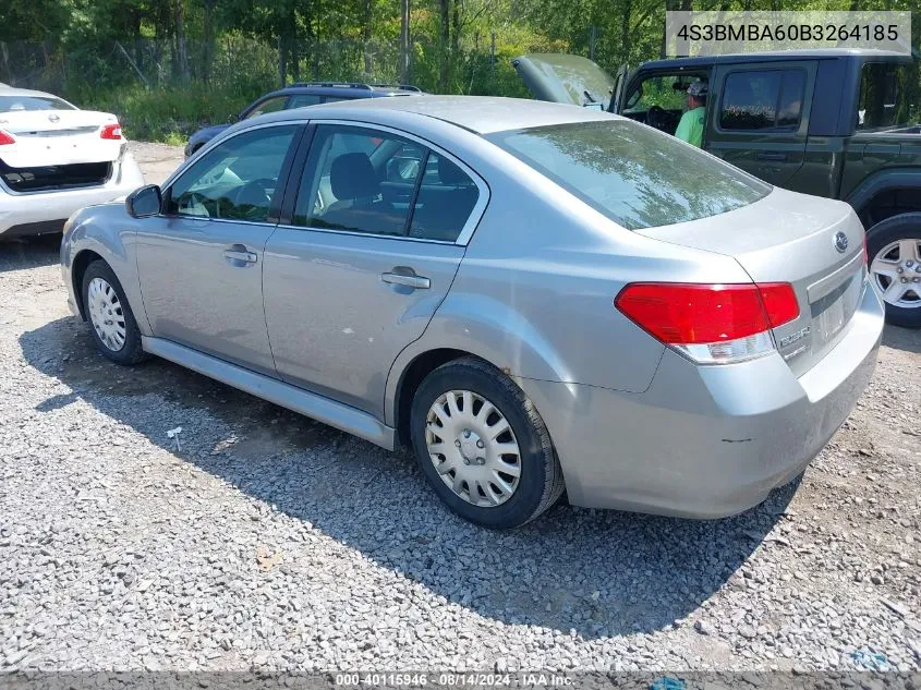 2011 Subaru Legacy 2.5I VIN: 4S3BMBA60B3264185 Lot: 40115946