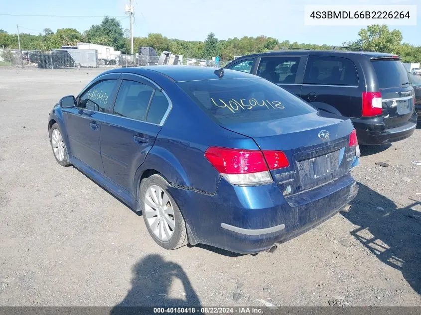 2011 Subaru Legacy 3.6R Limited VIN: 4S3BMDL66B2226264 Lot: 40150418