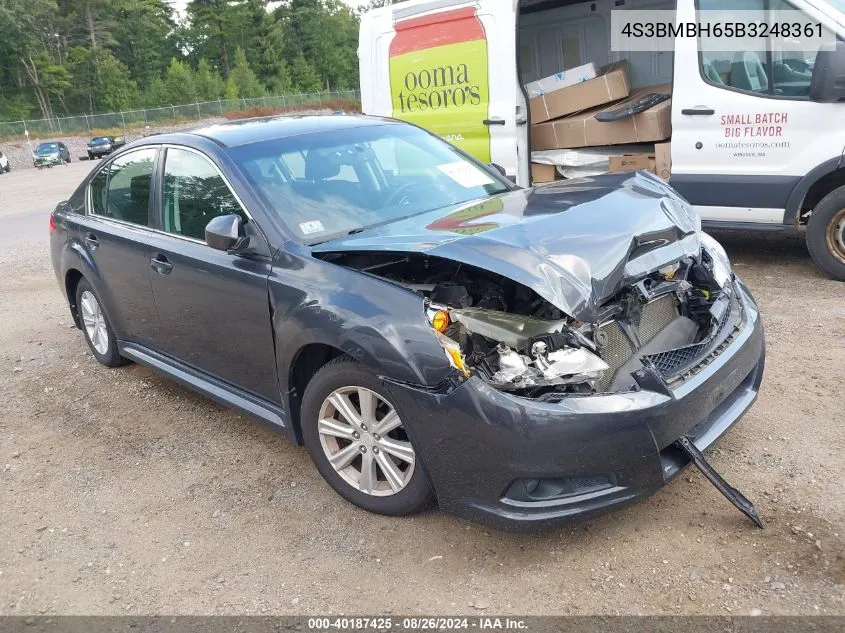 2011 Subaru Legacy 2.5I Premium VIN: 4S3BMBH65B3248361 Lot: 40187425