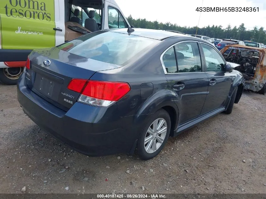 4S3BMBH65B3248361 2011 Subaru Legacy 2.5I Premium