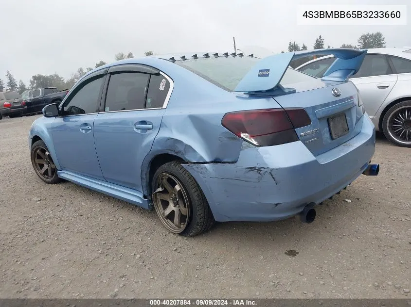 2011 Subaru Legacy 2.5I Premium VIN: 4S3BMBB65B3233660 Lot: 40207884