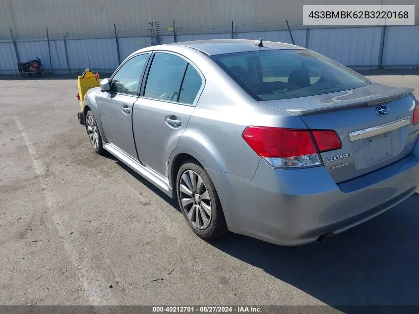 4S3BMBK62B3220168 2011 Subaru Legacy 2.5I Limited