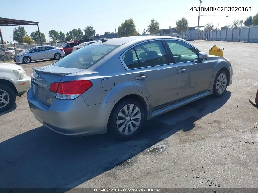 4S3BMBK62B3220168 2011 Subaru Legacy 2.5I Limited