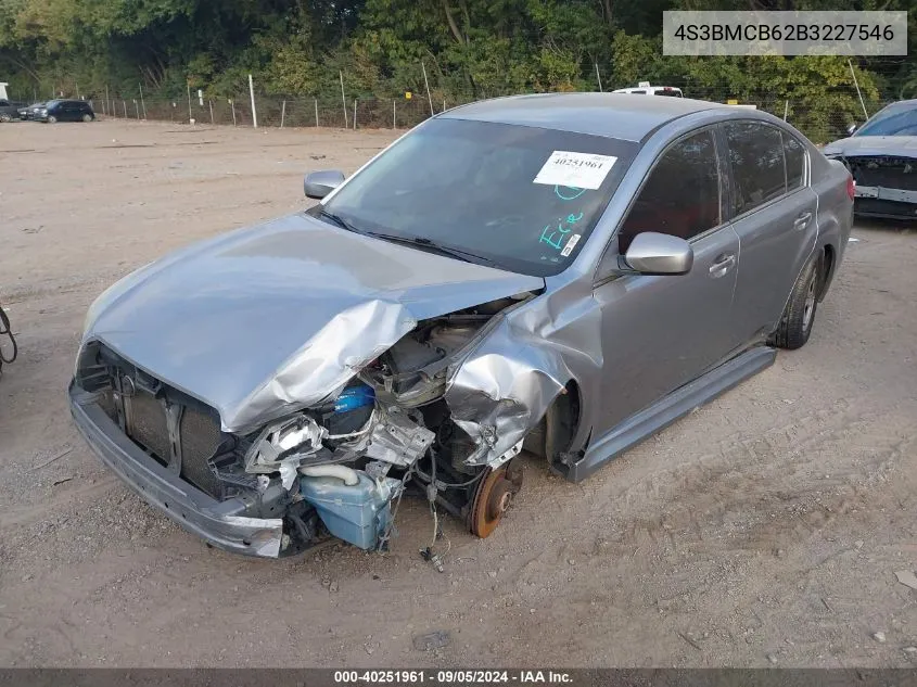 2011 Subaru Legacy 2.5I Premium VIN: 4S3BMCB62B3227546 Lot: 40251961