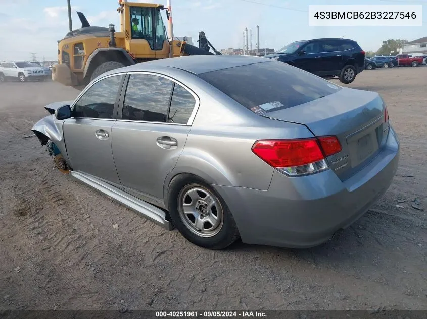 2011 Subaru Legacy 2.5I Premium VIN: 4S3BMCB62B3227546 Lot: 40251961