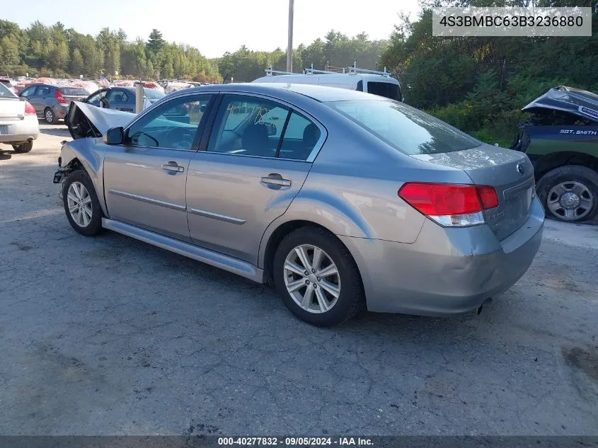 2011 Subaru Legacy 2.5I Premium VIN: 4S3BMBC63B3236880 Lot: 40277832