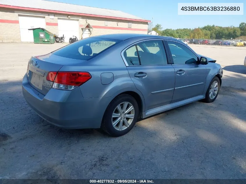 2011 Subaru Legacy 2.5I Premium VIN: 4S3BMBC63B3236880 Lot: 40277832