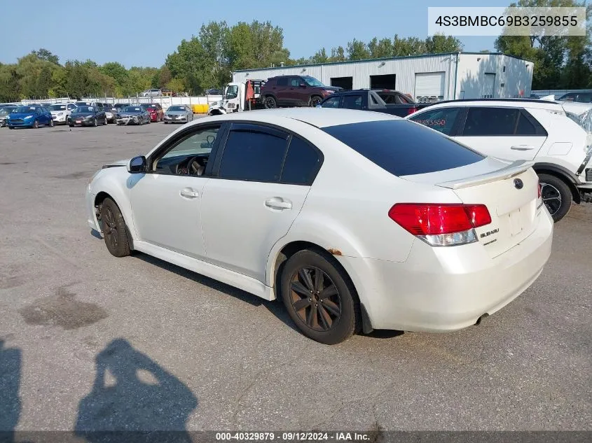 2011 Subaru Legacy 2.5I Premium VIN: 4S3BMBC69B3259855 Lot: 40329879