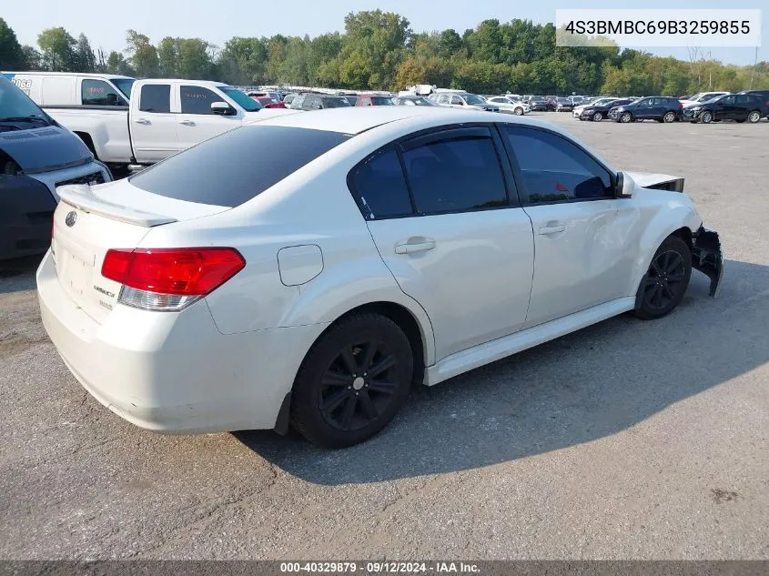 2011 Subaru Legacy 2.5I Premium VIN: 4S3BMBC69B3259855 Lot: 40329879