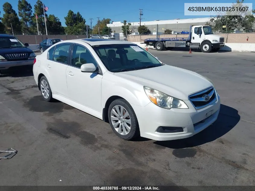 4S3BMBK63B3251607 2011 Subaru Legacy 2.5I Limited