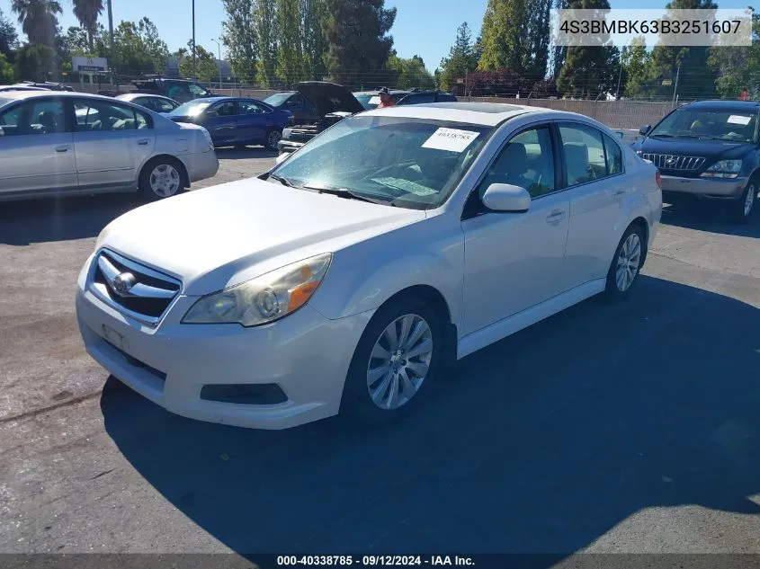 4S3BMBK63B3251607 2011 Subaru Legacy 2.5I Limited