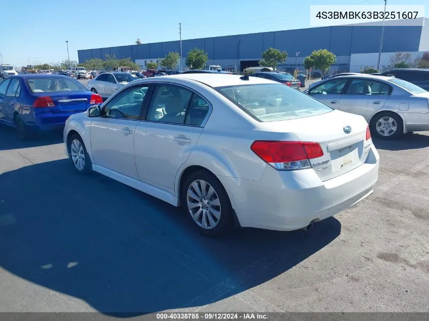 2011 Subaru Legacy 2.5I Limited VIN: 4S3BMBK63B3251607 Lot: 40338785