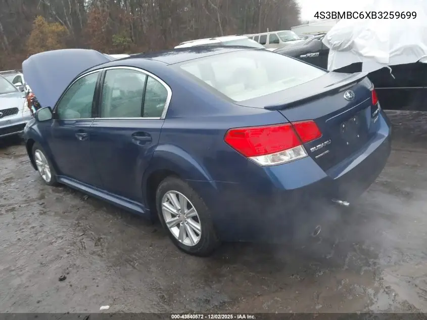 4S3BMBC6XB3259699 2011 Subaru Legacy 2.5I Premium