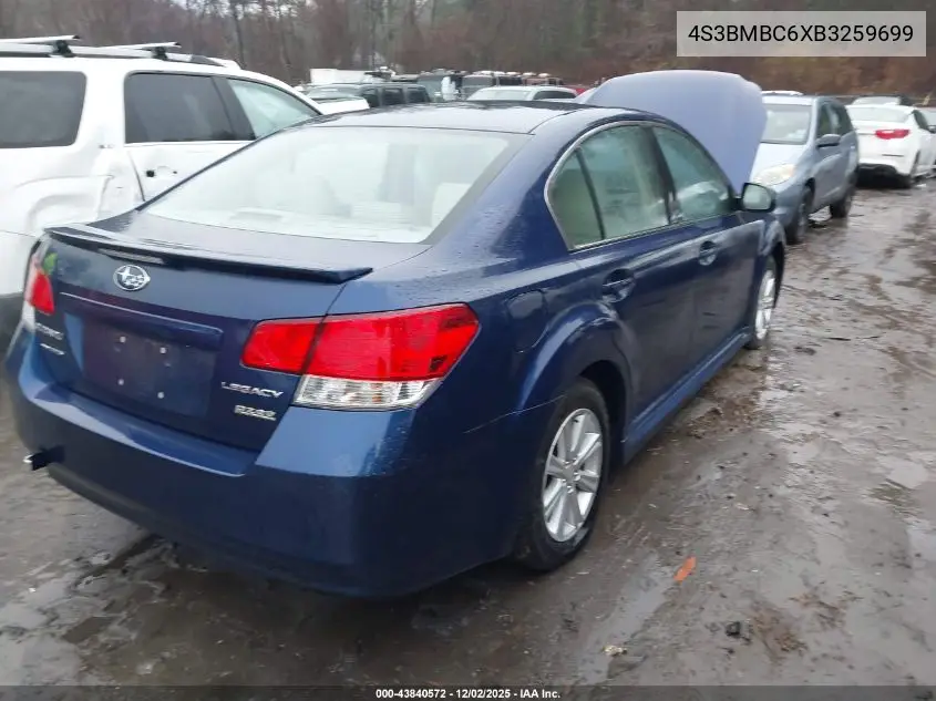 4S3BMBC6XB3259699 2011 Subaru Legacy 2.5I Premium