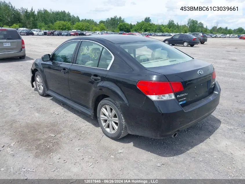 2012 Subaru Legacy 2.5I Premium VIN: 4S3BMBC61C3039661 Lot: 12037645