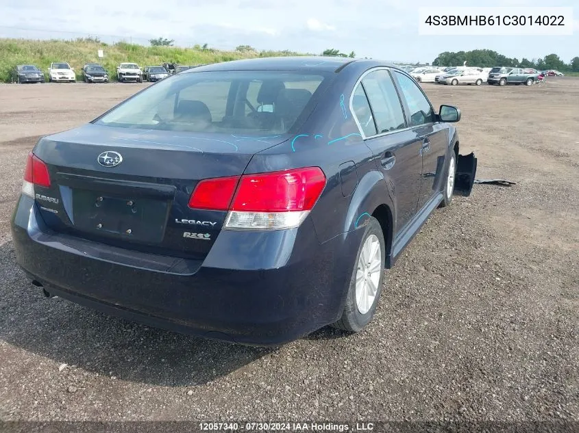 2012 Subaru Legacy VIN: 4S3BMHB61C3014022 Lot: 12057340