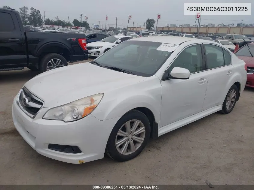 2012 Subaru Legacy 2.5I Premium VIN: 4S3BMBC66C3011225 Lot: 39386251