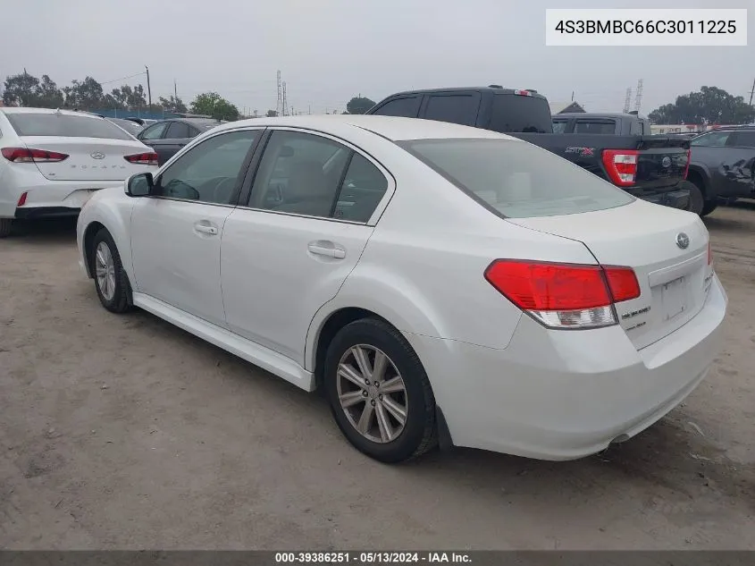 2012 Subaru Legacy 2.5I Premium VIN: 4S3BMBC66C3011225 Lot: 39386251