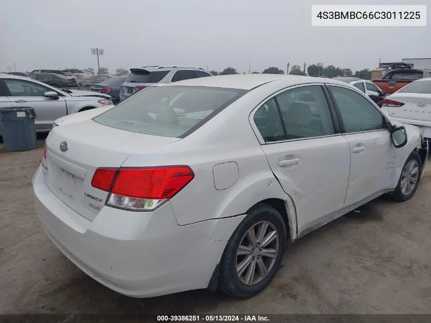 2012 Subaru Legacy 2.5I Premium VIN: 4S3BMBC66C3011225 Lot: 39386251