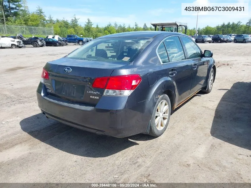 2012 Subaru Legacy 2.5I Premium VIN: 4S3BMBG67C3009431 Lot: 39448186