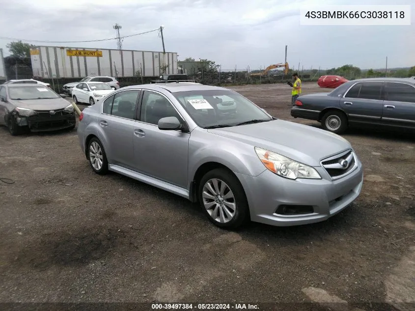 2012 Subaru Legacy 2.5I Limited VIN: 4S3BMBK66C3038118 Lot: 39497384