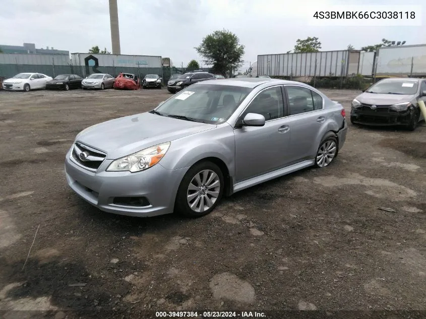 2012 Subaru Legacy 2.5I Limited VIN: 4S3BMBK66C3038118 Lot: 39497384