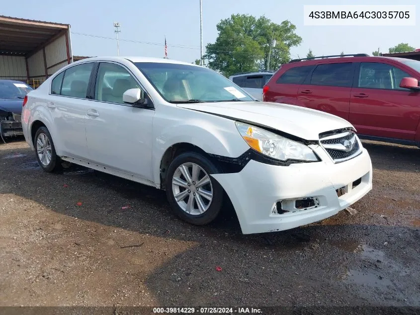 2012 Subaru Legacy 2.5I VIN: 4S3BMBA64C3035705 Lot: 39814229