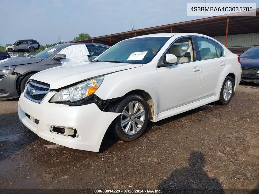 2012 Subaru Legacy 2.5I VIN: 4S3BMBA64C3035705 Lot: 39814229