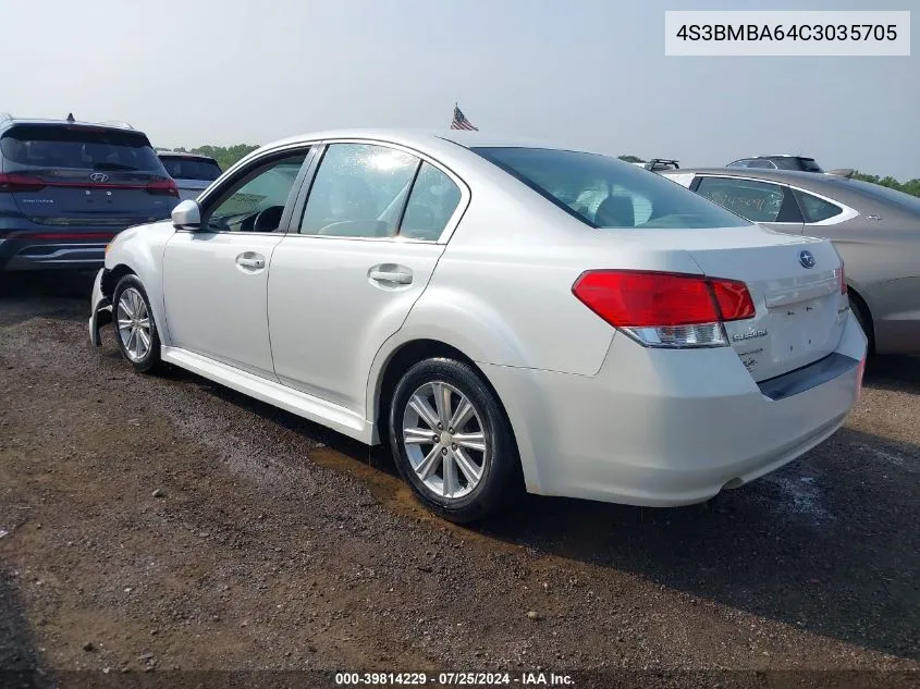 2012 Subaru Legacy 2.5I VIN: 4S3BMBA64C3035705 Lot: 39814229