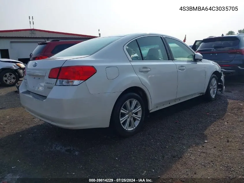 2012 Subaru Legacy 2.5I VIN: 4S3BMBA64C3035705 Lot: 39814229