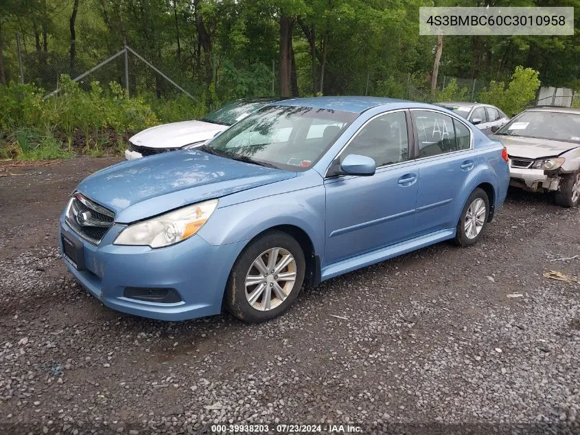 2012 Subaru Legacy 2.5I Premium VIN: 4S3BMBC60C3010958 Lot: 39938203