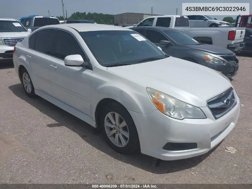 2012 Subaru Legacy 2.5I Premium VIN: 4S3BMBC69C3022946 Lot: 40006209