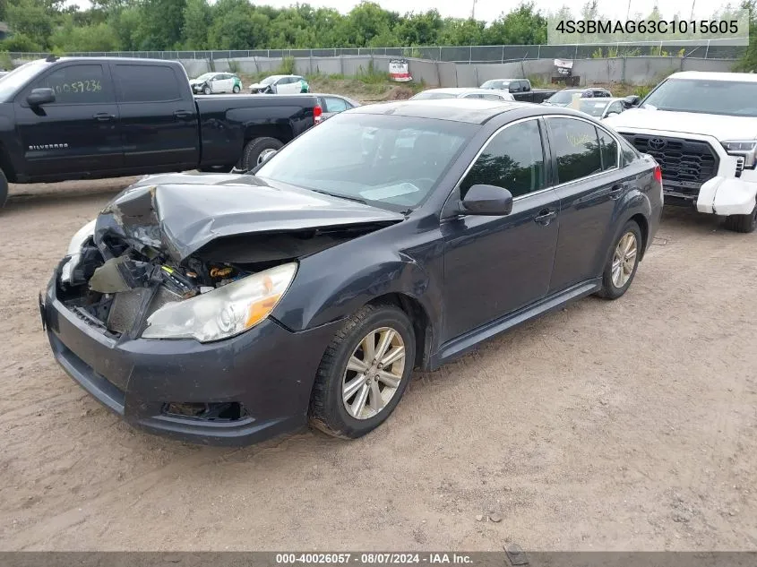 2012 Subaru Legacy 2.5I Premium VIN: 4S3BMAG63C1015605 Lot: 40026057