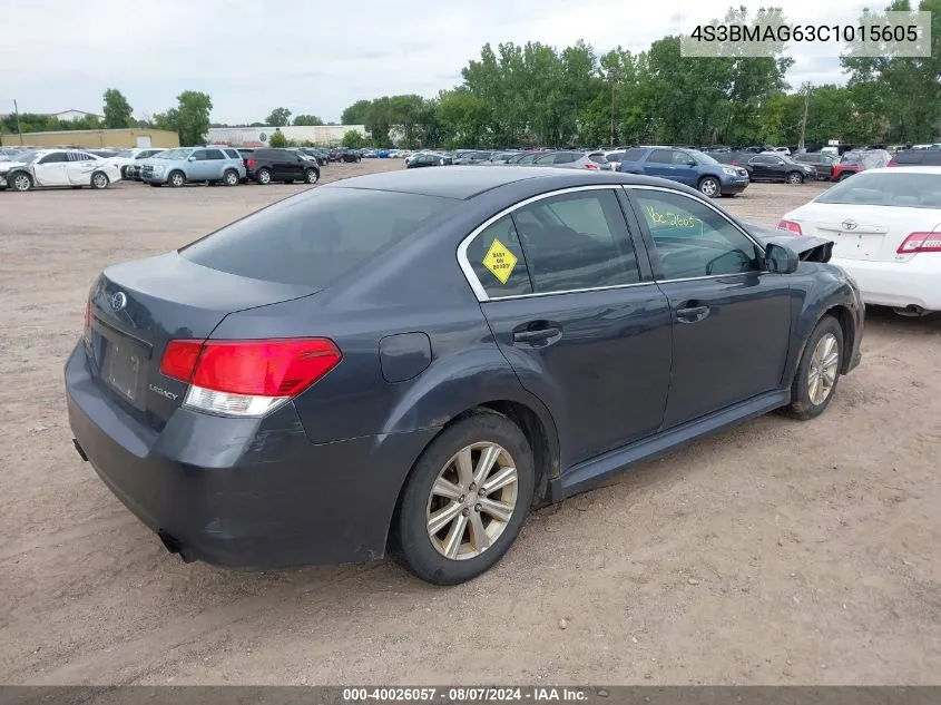 2012 Subaru Legacy 2.5I Premium VIN: 4S3BMAG63C1015605 Lot: 40026057