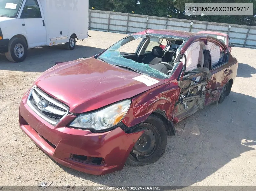 2012 Subaru Legacy 2.5I VIN: 4S3BMCA6XC3009714 Lot: 40058332